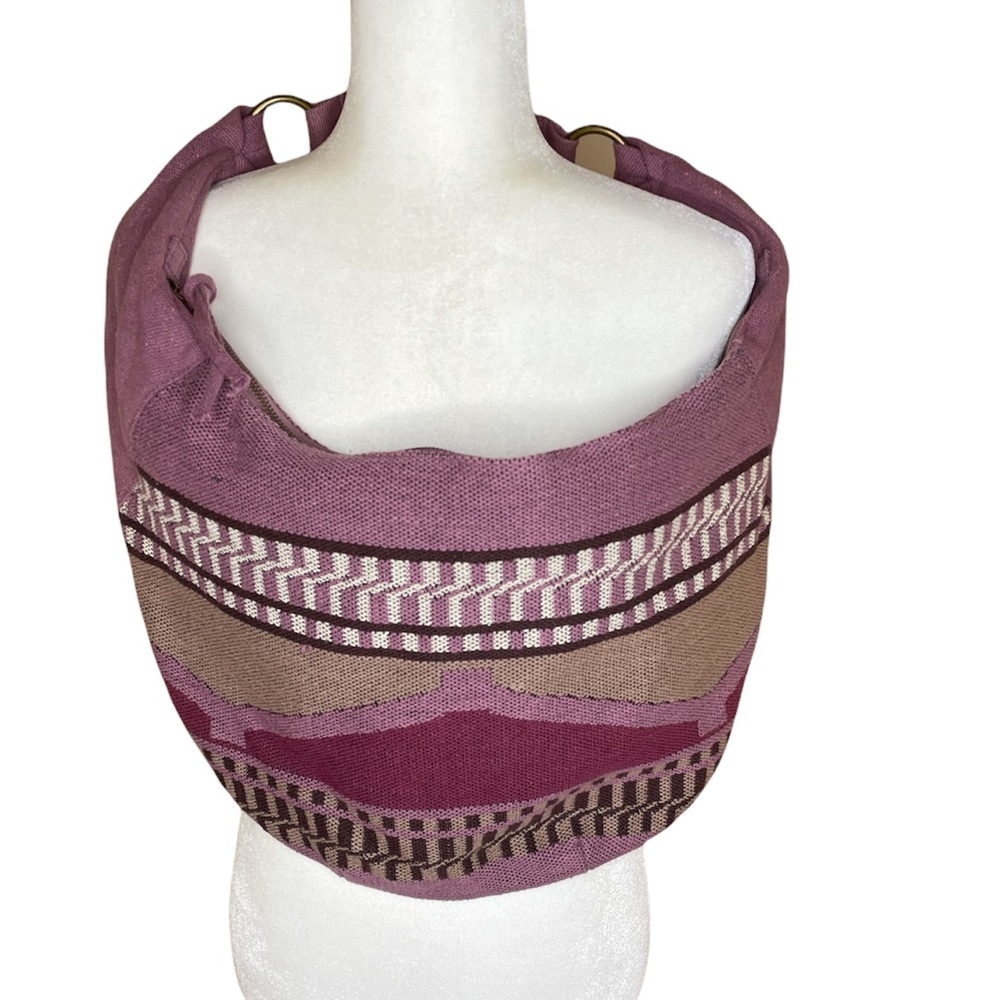 American Eagle Purple Patchwork Hobo Bohemian Sou… - image 4